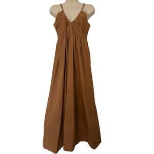 Gillia Martina Midi Slip Dress Brown Size XS Cotton Resort